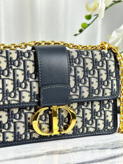MONTAIGNE 25 BAG IN  BLUE OBLIQUE JACQUARD