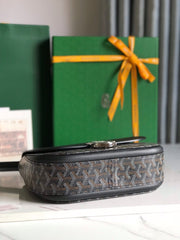 233 BAG 25 IN BLACK CALFKIN AND GOYARDINE CANVAS