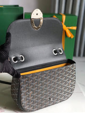 233 BAG 25 IN BLACK CALFKIN AND GOYARDINE CANVAS