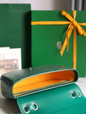 233 BAG 25 IN GREEN CALFKIN AND GOYARDINE CANVAS