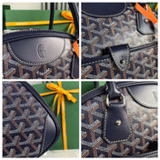 SAINT JEANNE BAG 35 IN OXFORD BLUE GOYARDINE CANVAS AND CALFSKIN