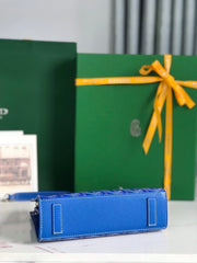 ROUETTE STRUCTURÉ MINI BAG 21 IN SAPPHIRE BLUE GOYARDINE CANVAS AND CALFSKIN