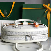 SAINT JEANNE BAG 35 IN WHITE GOYARDINE CANVAS AND CALFSKIN