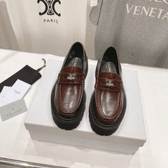 CHUNKY LOAFER IN PENNY BROWN POLISHED BULLSKIN