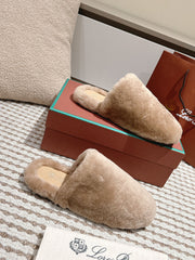LP NATURAL WINTERCOZY WOOL ALMOND SLIPPERS