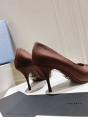 PRA BASIC HIGH-HEELED CHOCOLATE SATIN