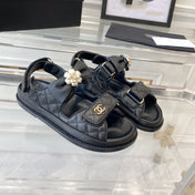 cc dad sandals black lambskin