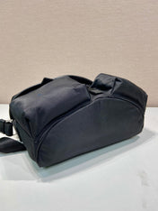CROSSBODY BAG 29 IN BLACK RE-NYLON AND CALFSKIN TRIM