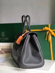 SAIGON SOUPLE BAG 34 IN GREY GOYARDINE CANVAS AND CALFSKIN