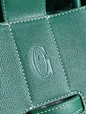 SAIGON SOUPLE BAG 34 IN GREEN GOYARDINE CANVAS AND CALFSKIN