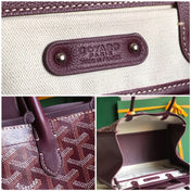 SAIGON SOUPLE BAG 34 IN BURGUNDY RED GOYARDINE CANVAS AND CALFSKIN