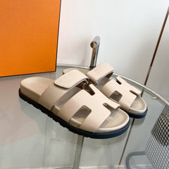 Chypre Sandal Beige Mastic Calfskin Leather