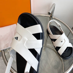 Genius Sandal Slingback White Calfskin Leather