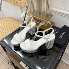 SANDALS leather satin white