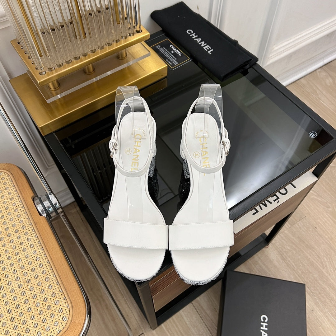 SANDALS leather satin white