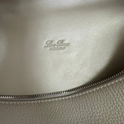EXTRA POCKET BACKPACK L23.5 IN PEARL GRAY CALFSKIN WITH SILVER HARDWARE
