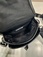 PHONE BAG 19 IN BLACK RE-NYLON AND SAFFIANO LEATHER TRIM