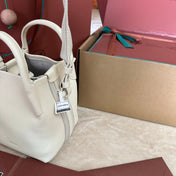 MICRO BALE BAG IN WHITE CALFSKIN