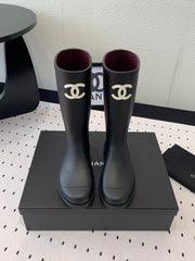 cc rainboot chanel black coler