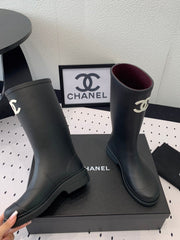 cc rainboot chanel black coler