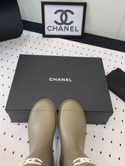 CC RAINBOOT CHANEL DARK BEIGE