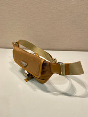 BELT BAG 18 IN SEPIA BROWN RE-NYLON AND CALFSKIN TRIM