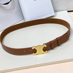 CL LARGE 30 MM TRIOMPHE BELT IN BRONZE BROWN GOLD HARDWARE