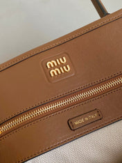 LARGE HANDBAG 40 IN CINNAMON BROWN CALFSKIN