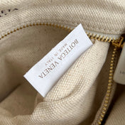 GEMELLI SHOULDER BAG 36 IN BEIGE RAFFIA AND WHITE LAMBSKIN
