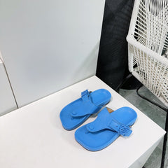 LW THONG SANDALS TRUE BLUE CALFSKIN