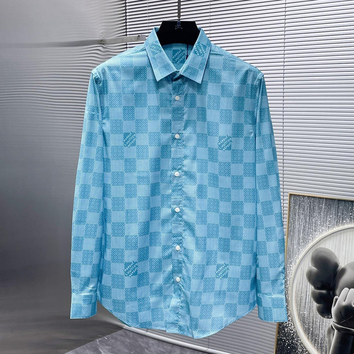 LV BLUE DAMIER LONG-SLEEVED SHIRT 238816