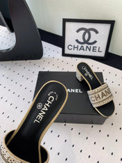 RHINESTONE LETTER HIGH HEELS CARAMEL BROWN AND BLACK LAMBSKIN