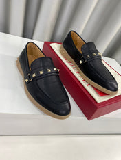 LEISURE FLOWS SPLIT LOAFER IN BLACK CALFSKIN