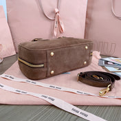 ARCADIE BAG 27 IN PENNY BROWN SUEDE GOLD HARDWARE