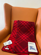 CHECK WOOL 182 CM SCARF GARNET RED 405045