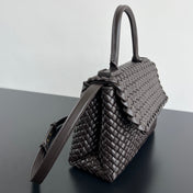 PATTI SHOULDER BAG 26 IN CHOCOLATE LAMBSKIN