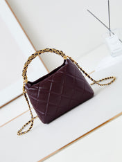 HOBO BAG 18 IN WINE RED SOFT LAMBSKIN GOLD CHAIN