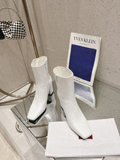 VLOGO THE BOLD EDITION ANKLE BOOT IN WHITE CALFSKIN 70MM