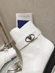 VLOGO LOCKER WHITE CALFSKIN ANKLE BOOT 40MM