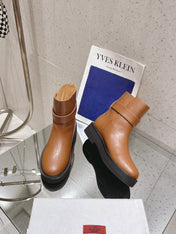 VLOGO LOCKER BRONZE BROWN CALFSKIN ANKLE BOOT 40MM