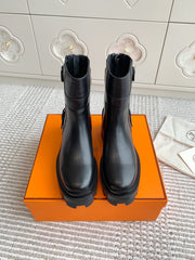 JAIME ANKLE BOOT IN BLACK CALFSKIN