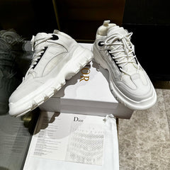 C'EST SNEAKER IN WHITE CALFSKIN AND BREATHABLE MESH