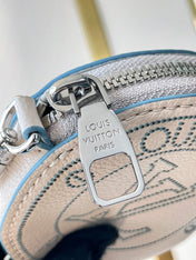 BELLA 22 IN WHITE PERFORATED CALFSKIN SILVER HARDWARE