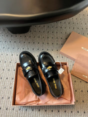 MIUMIU 26S LOAFERS 60MM IN BLACK SHINY CALFSKIN
