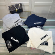 SET HAT AND SCARF IN NAVY BLUE WOOL 422598