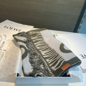 SCARF 180 CM IN ARMY GREEN MIX WHITE WOOL AND CASHMERE 415268