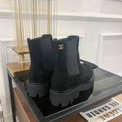 ANKLE BOOTS 4.5 CM IN BLACK LAMB SUEDE