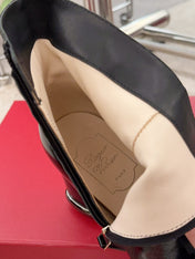 VIV' PODIUM BOOTIES IN BLACK LAMBSKIN