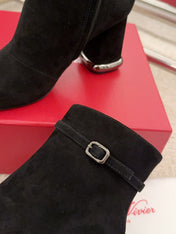 VIV' PODIUM BOOTIES IN BLACK SUEDE