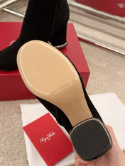 VIV' PODIUM BOOTIES IN BLACK SUEDE